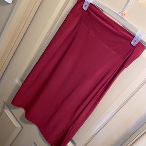 Crimson skirt w/ slit